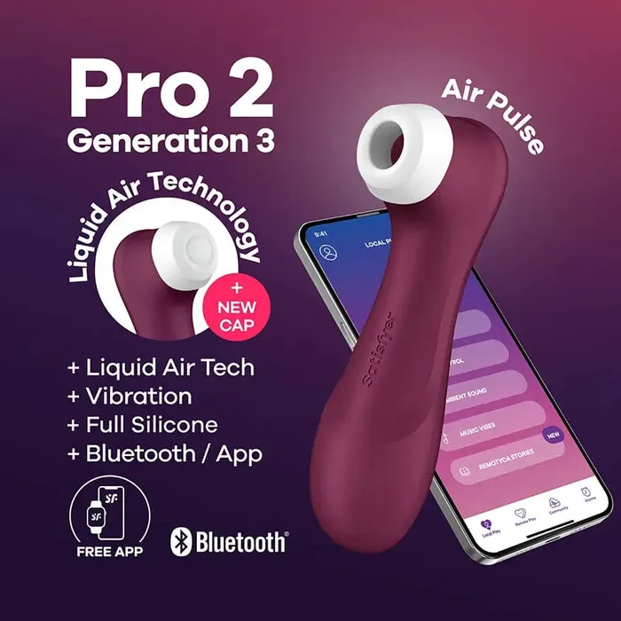 Vibrators | Satisfyer Satisfyer Pro 2 Generation 3 - Air-Pulse Clitoris Stimulator (Wine Red)