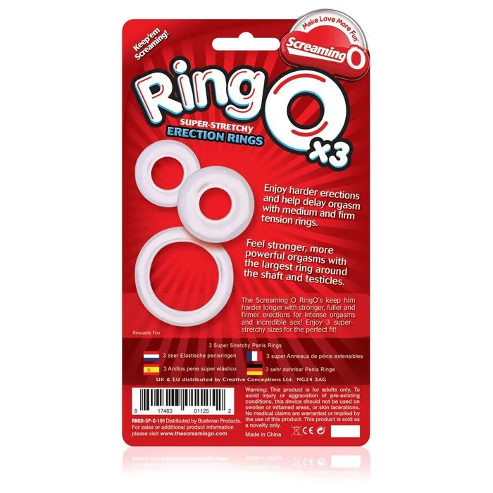 Dildos | Screaming O Screaming O RingO x3 Clear Cock Rings