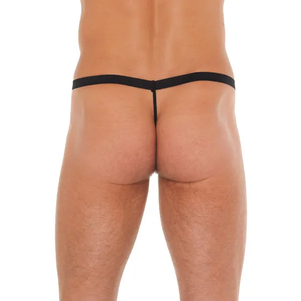 Mens Black GString With Pink Pouch | Rimba Vibrators Mens Black GString With Pink Pouch | Rimba Vibrators