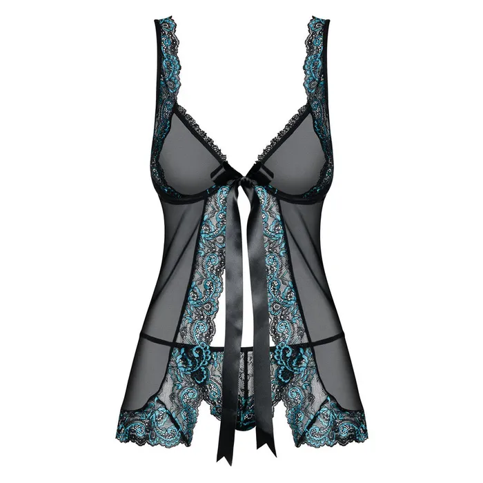 Obsessive Open Front Babydoll And String Black | Obsessive Anal