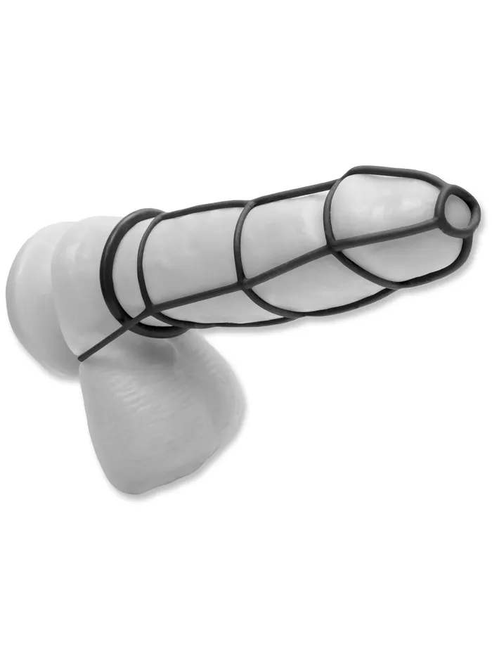Pipedream Fetish Fantasy Elite Cockcage and Ring Set Black Couples