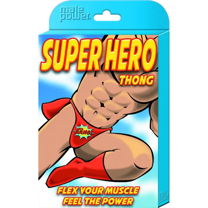 Teddies And Bodies Male Power Super Hero Thong One Size Red