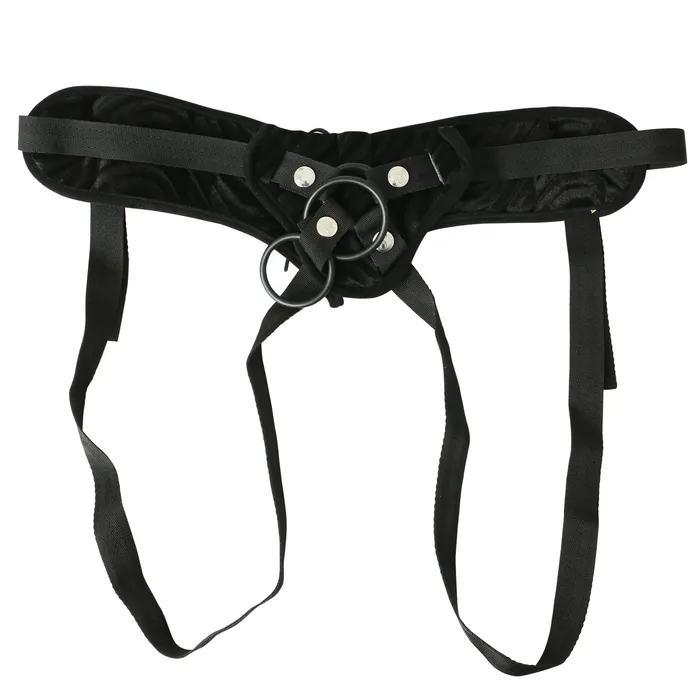 Vibrating Corsette Strap on Black Sportsheets Female Sex Toys