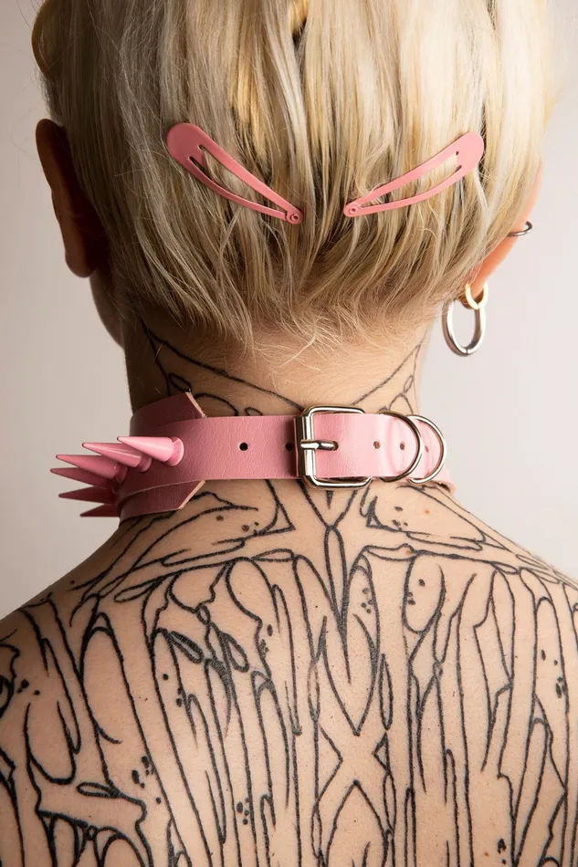 Vibrators | RAWXXI LAB Galaxxi Collare con Borchie Rosa