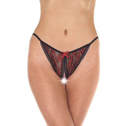 Vibrators Red And Black Tanga Open Brief Rimba