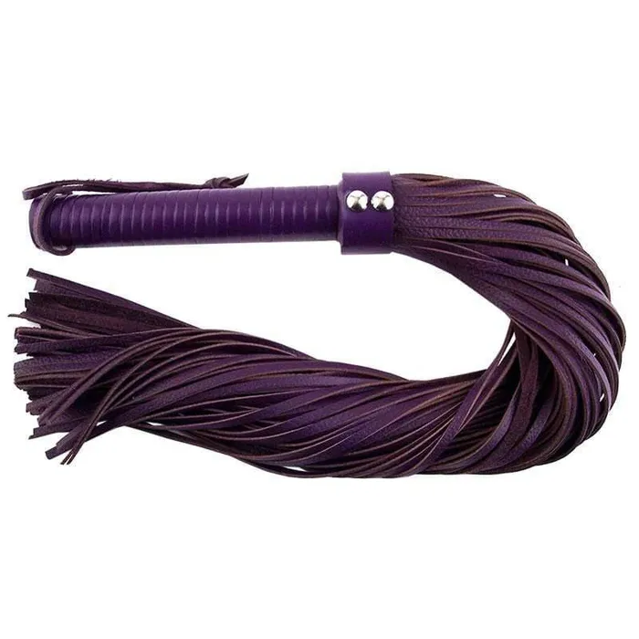 Vibrators Rouge Garments Rouge Garments Large Purple Leather Flogger