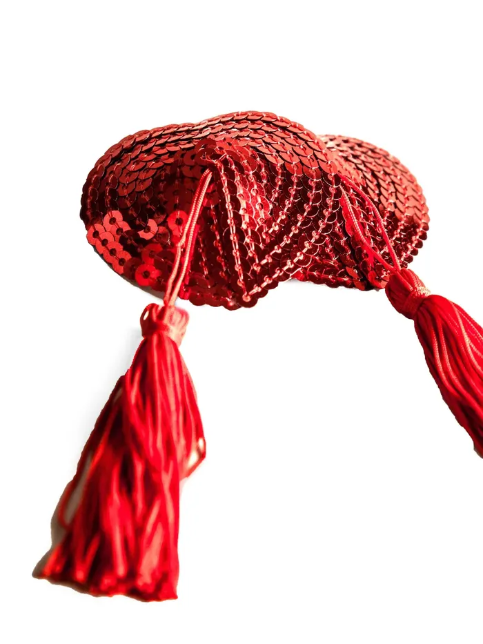 Vibrators | Sequin Nipple Tassel Red Hearts - Ann Summers