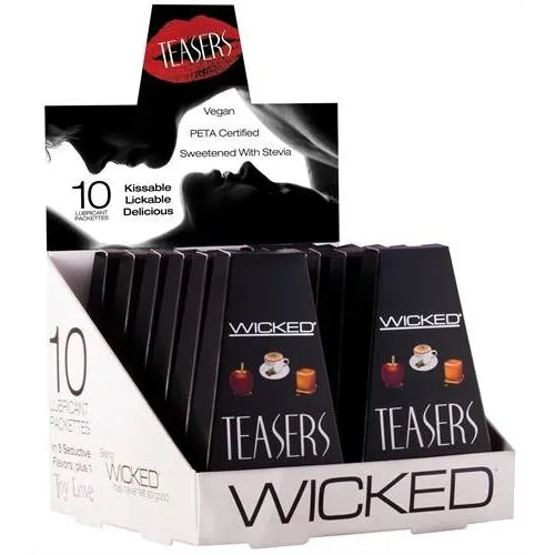 Wicked Sensual Care Female Sex Toys Teasers 12 Piece Display Each Containing 10 Lubricant Packettes Wicked Sensual Care Female Sex Toys Teasers 12 Piece Display Each Containing 10 Lubricant Packettes