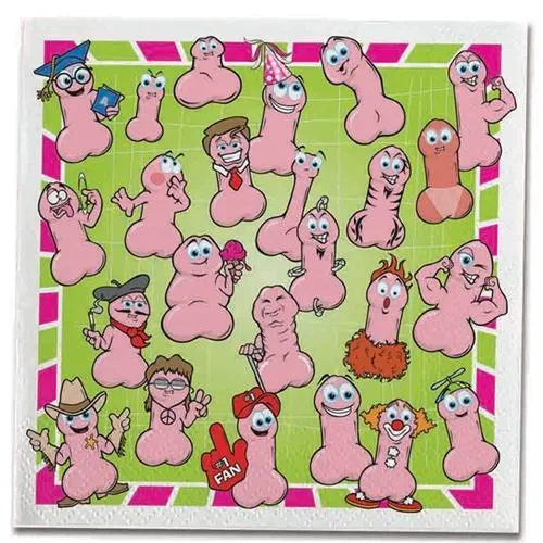 Wild Willys Party Napkins 10 Count Ball Chain Female Sex Toys